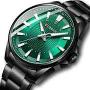 Casual Business Quartz Watches for Man Stainless Steel Band Black Wristwatches with 44 Mm Dial Luminous Hands