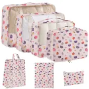 7PCS Traveling Bag Sorting Storage Bag Portable Cube Printed Packing