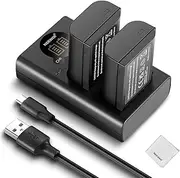 NEEWER DMW-BLK22 Replacement Battery & Charger Set, 2Pcs 2400mAh Battery, Dual Channel USB Charger, Cleaning Cloth, Compatible with Panasonic Lumix DC-S5 DC-S5II DC-S5IIX GH5 II GH6 S5II S5M2 Cameras