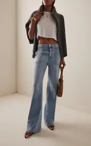[CLOSED] Aria Cashmere-Touch Stretch High-Rise Flared-Leg Jeans