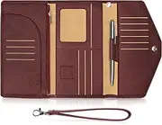 [BOACAY] Travel Wallet & Passport Holder - Slim Document Organizer for Women & Men - Waterproof Case for Cards, Boarding Passes, Key with Wristlet