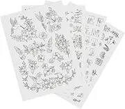 4Pcs A4 Water Soluble Embroidery Stabilizer,Stick and Stitch Embroidery Paper with Assorted Patterns,Water Soluble Embroidery Paper for Hand Sewing Lover Bag Tablecloth