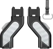 Reflective Upper Adapter Accessories for UPPAbaby Vista, V2, V3 Strollers, Bassinet, Toddler Seat, Aria, Mesa V2, and Mesa Max Car Seats – 1 Set with Bonus Metal Hook Included