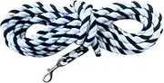 Premium Horse Rope Lunge Line - Durable 1/2" Diameter, 25' Length Cotton Lunge Line with Secure Snap for Equestrian Training Excellence, Black/White