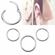 Implant Grade Titanium 18G Hinged Clicker Nose Ring Conch Tragus Ear Nose Hoop