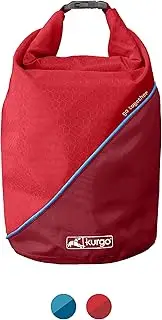 Kurgo Dog Food Travel Bag | Pet Food Storage Container | Camping Accessories | Easy to Clean | BPA Free | Foldable | Holds 5 Pounds | Kibble Carrier | Coastal Blue & Chili Red