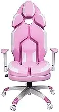 Gaming Chair, with Lights, Racing Style Recliner Swivel Video Game Chair with Speakers, Adjustable Ergonomic High Back Computer Chair, PU Leather with Headrest & Lumbar Support, Pink