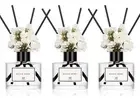 WEALD TRIBE Flower Reed Diffuser Set of 3 for Bathroom Accessories Shelf Deco...