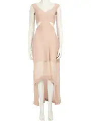 Pink Cut Out High Low Dress