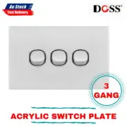 ACRYLIC 3 GANG SWITCH PLATE 3 GANG POWER SWITCH 2 WAY DOSS