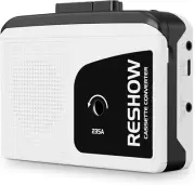 Reshow Portable Cassette Player with Built-In Speaker and Headphone Jack, USB C