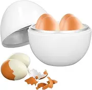 Egg Cooker for Microwave, Egg Steamed Cup for 4 Eggs, Food Grade Soft, Medium and Hard Boiled Egg Cooker, Rapid Egg Boiler for Hard Boiled Eggs, Easy to Use, Save Time
