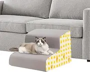 Dog Stairs for High Bed - Non-Slip Ramp with Foam Steps | Soft Ladder for Small and Medium Puppies, Dogs and Cats, Easy Access to Beds, Sofas and Armchairs
