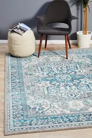 Abode Rug Culture Sky Blue Florette Vintage Look Rug
