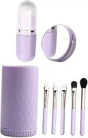 DRESSOOS 6-in-1 Travel Makeup Brush Set Blush Brush Portable Makeup Kit Mirror Women's Cosmetics
