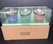 Yankee Candle Spring Pearlescent Votive Tealight Candle Holder Set (3) NIB