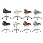 Rolling Salon Stool Chair with Back Support Swivel Salon Wheels Stool for