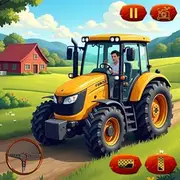 Big Tractor Virtual Framing US Thresher Driving Crop Simulator