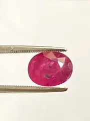 Pink Ruby faceted loose gemstone Oval shaped 5.75 carat African HT natural gems