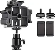 Labymos TRE Cold Shoe Mount Flash Speedlite Bracket Photography Umbrella Holder with Ballhead Adapter Phone Holders for Smartphone Flash LED Video Light Microphone