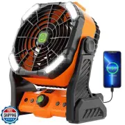 TDLOL Camping Fan with LED Lantern, Portable Battery Powered Fan Rechargeable