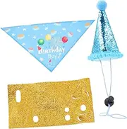 HOMOBABE 1 Set Dog Birthday Party Dog Birthday Hats and Bandana Pet Present for Celebrating Your Special Day Adorable Accessories for Memorable Photos