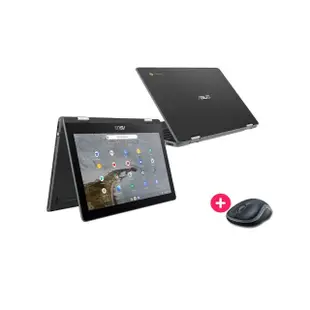 【ASUS】無線滑鼠組★11.6吋N4020翻轉觸控筆電(C214MA Chromebook/N4020/4G/32G/Chrome 作業系統)