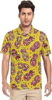 [ZZXXB] Tropic Pineapples Men's Polo Shirts Short Sleeve Quick Dry Athletic Outdoor Sports Golf Shirts S-XXL