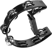 Kisangel Double Row Tambourine Ergonomic Handheld Percussion Instrument for Adults Lightweight Musical Rhythm present for Family and Friends