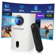 Projector 4K with WiFi and Bluetooth, Portable Projector with Sensorless Auto
