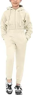 [NY Deluxe Edition] Girls Crop Tracksuit Set Kids Crop Zip Hooded Top & Jog Botttom Age 7 to13 years