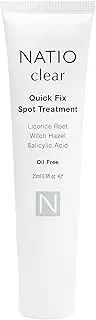 Natio Australia Clear Quick Fix Spot Treatment 20ml - Blemish Spot Treatment for Acne-Prone Skin - Licorice Root, Witch Hazel & Salicylic Acid - Made in Australia