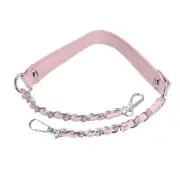 24" Iron Flat Chain Straps Purse Shoulder Bag DIY Replacement, 2Pcs Pink Silver