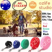 20-50Ft Nylon Training Lead Leash Puppy Dog Pets Rope Recall Long Obedience Slip