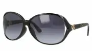 Gucci Women's Black & Gold / Dark Gray Gradient Sunglasses