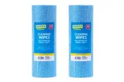 2x 100pc Spiffy 30x30cm Blue Multipurpose Household Surface Dry Polyester Wipes