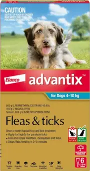 Flea, Tick & Biting Insect Control for Medium Dogs, Aqua, 6 Pack