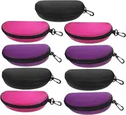 [LIFKOME] 9pcs Portable Hard Shell Sunglasses Case Zipper Eyeglasses Case with Clip Protective Eyewear Holder Organizer for Women Men