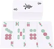 KOMBIUDA Mahjong Card Kit 144 Tiles Home Travel Game Set Fun Entertainment for Families Friends