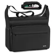 Men's Messenger Bag,Large 15 Inch Laptop Bag for Work Women Professional Blac...