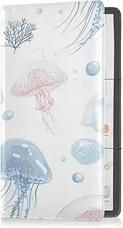 [Caihoyu] Leather Car Registration & Insurance Card Holder Men Women Automobile Wallet Case Organizer for Driver Auto Owners Trailer Motorcycle Boat Beauty Moon Jellyfish