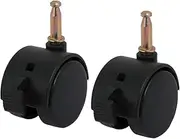 2pcs (Civil equipment hardware accessories) 1.5-inch Dia 6.5mm Stem Swivel Brake Caster Wheel Black (53ry326qf439) for Crib