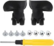 BQLZR Black Suitcase Wheels Replacement Left & Right Plastic Swivel Caster Wheels with 4 Holes,Hole Pitch: (1.42"/1.65"/1.97"/1.42"), for Luggage Suitcase Trolley 360 Degree Rotation