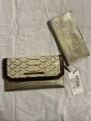 NWT Brahmin Leather Checkbook Tri-Fold Wallet in Ray Artemisa Tri-Texture