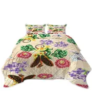 Floral Butterflies Dragons Coverlet