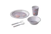5pc Ashdene Up In The Sky Kids Melamine Cup Bowl Plate Fork Spoon Dinner Set