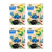 4x Avenir Scratch Greeting Card Dinos Draw/Paint Kids/Toddler Art Activity 3y+