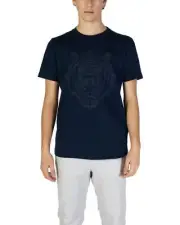 Antony Morato Tiger Graphic Tee Short Sleeve Crew Neck - Shirts - Blue -Size