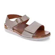 Revere Georgia Back Strap Sandal - Gold Linen