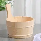 Sauna Bucket Set Wood with Sauna Liner with Laddle 4L Shower Steamer for Shower